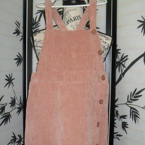 Rose corduroy jumper dress